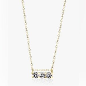 RETAIL 💰320 18K GOLD PLATED Horizon Diamond Bar Necklace